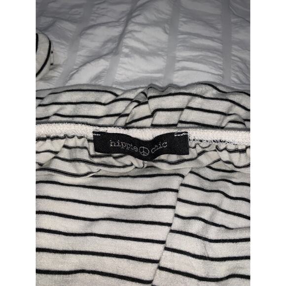 Hippie Chic Women’s Off-the-Shoulder Striped Peasant Top Cropped 3X - Picture 6 of 6